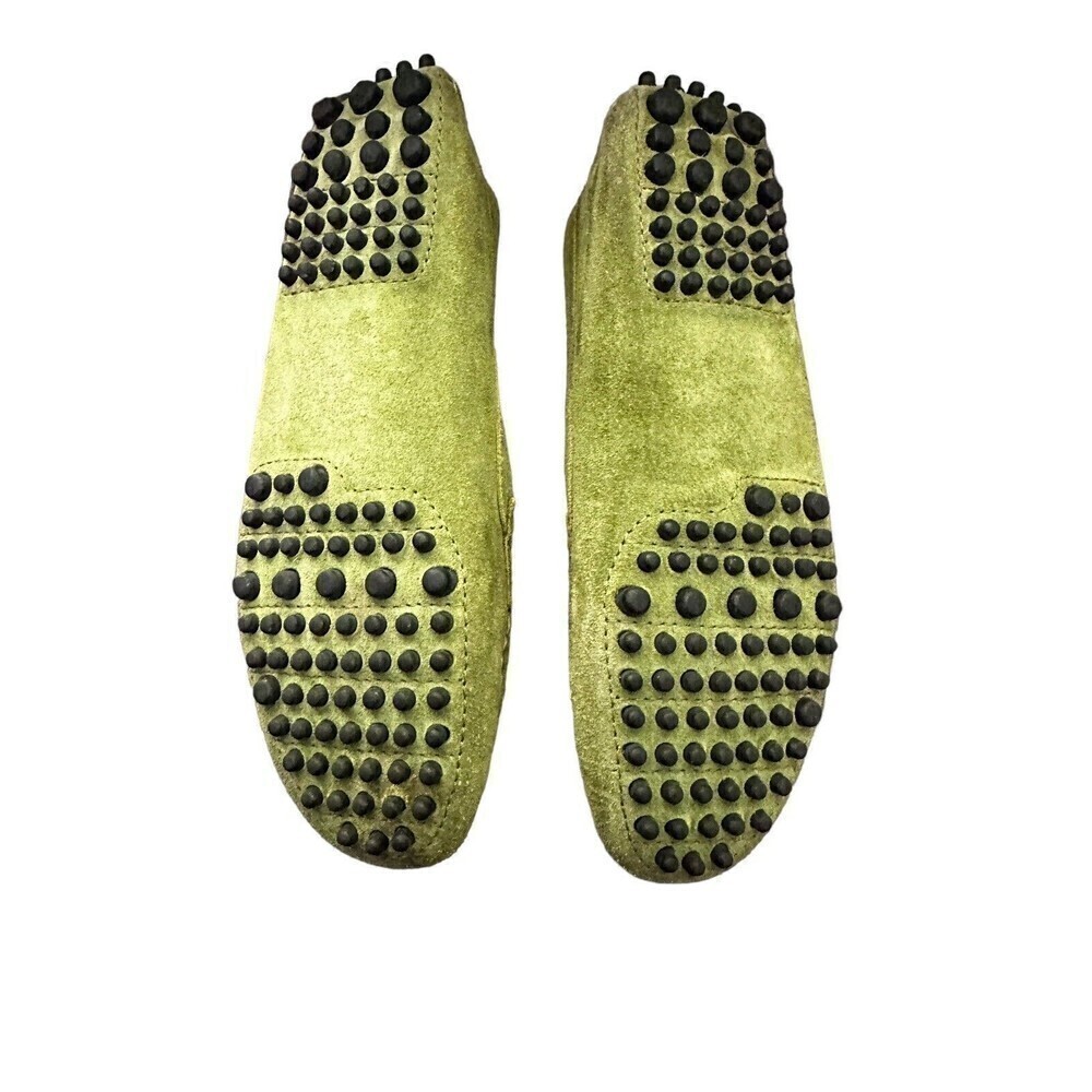 MANOLO BLAHNIK Roadster Green Suede Driving Loafers Mocs Terry Lined Sz 37 - Picture 4 of 9